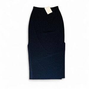NWT MINKPINK MP|C Black Metallic Y2K 90s Midi Side-Split Pencil Skirt — SMALL